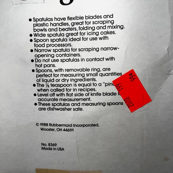 Rubbermaid Vintage Gadget Set in Rose Pink 1988 New Sealed kitchen Spatulas set - Picture 6 of 6